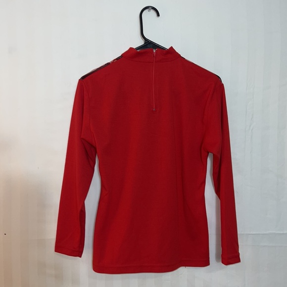 Red LONG SLEEVE MOCKNECK SHIRT - Picture 3 of 5